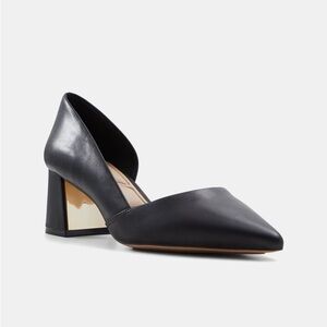 Never Worn - ALDO Oceiwia 50mm Leather Block Heel Pumps - Black - Size 10